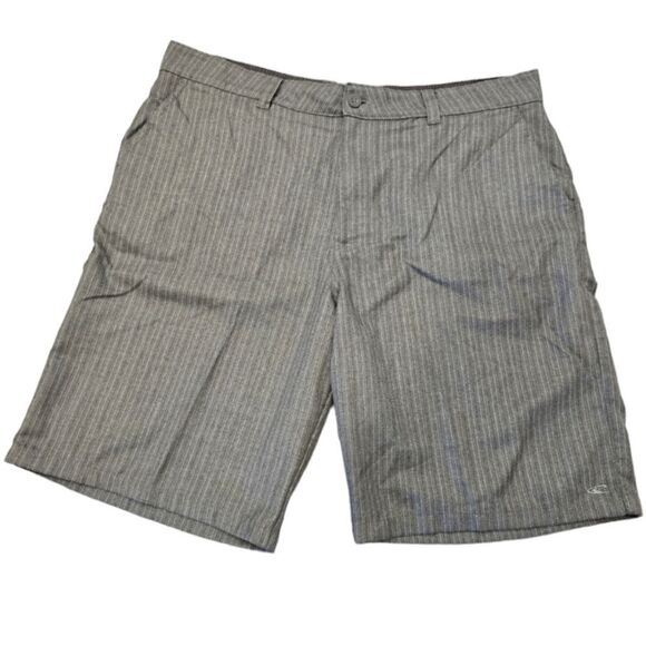 O'Neill Shorts Mens Size 38 Flat Front Gray Pinstripe Casual Oneill Vacation - Picture 1 of 6